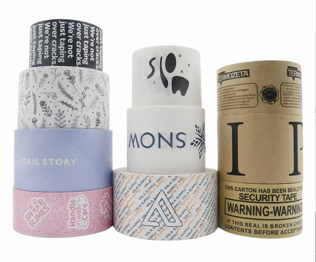 Sustainable packaging with paper tape being recycled