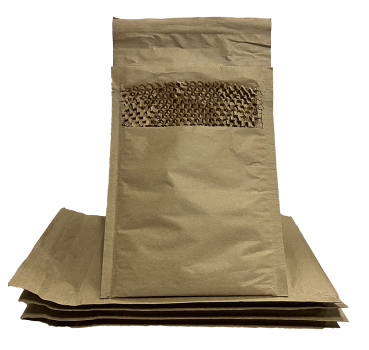 Padded Paper Mailer showing honeycomb interior structure