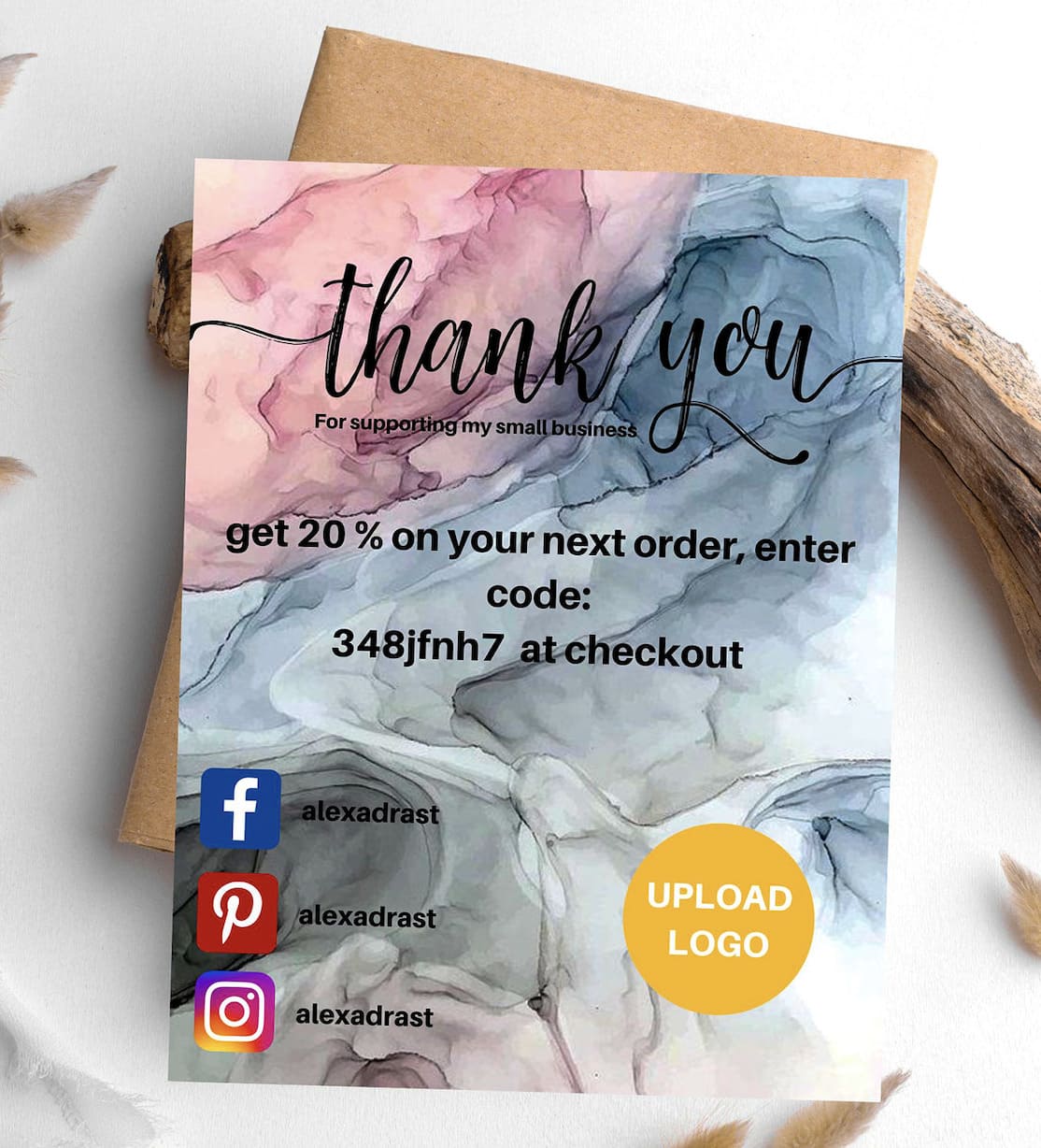 Minimalist thank you card design