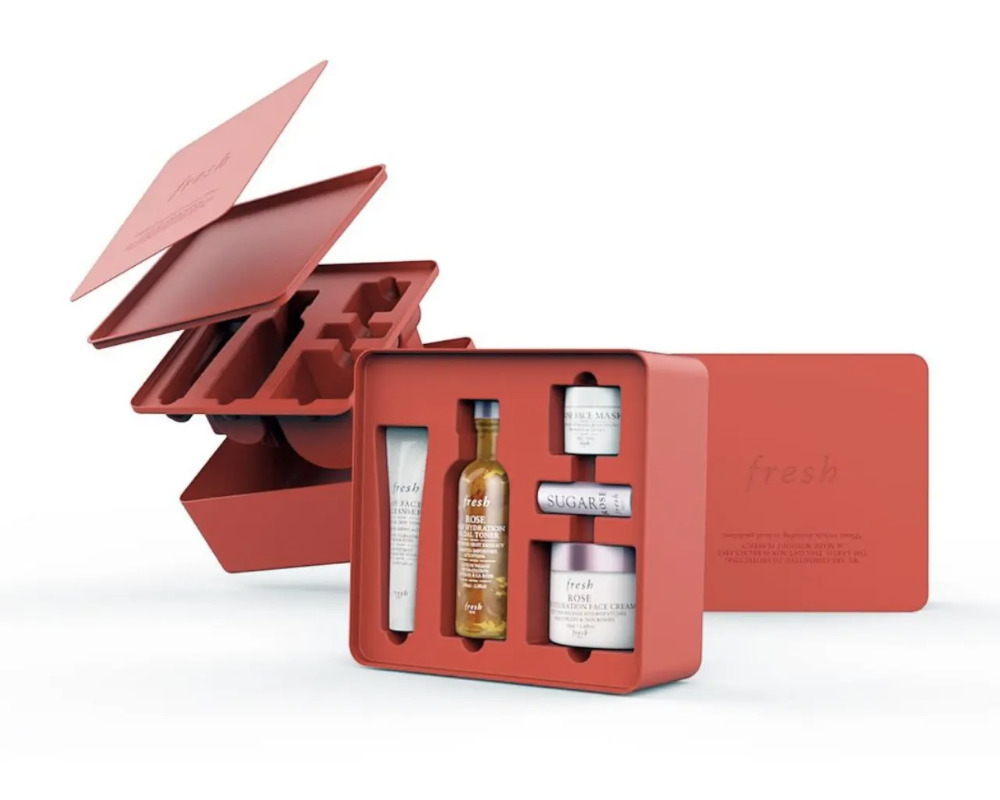 Custom molded pulp insert perfectly cradling premium product