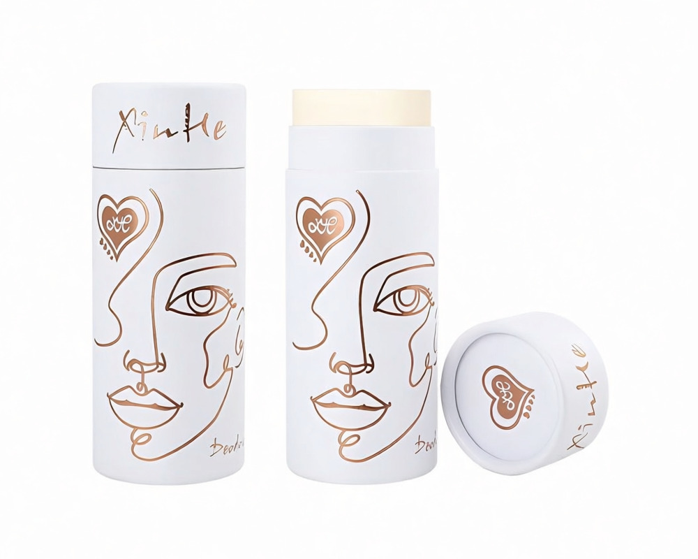 Artist unrolling print from branded paper tube