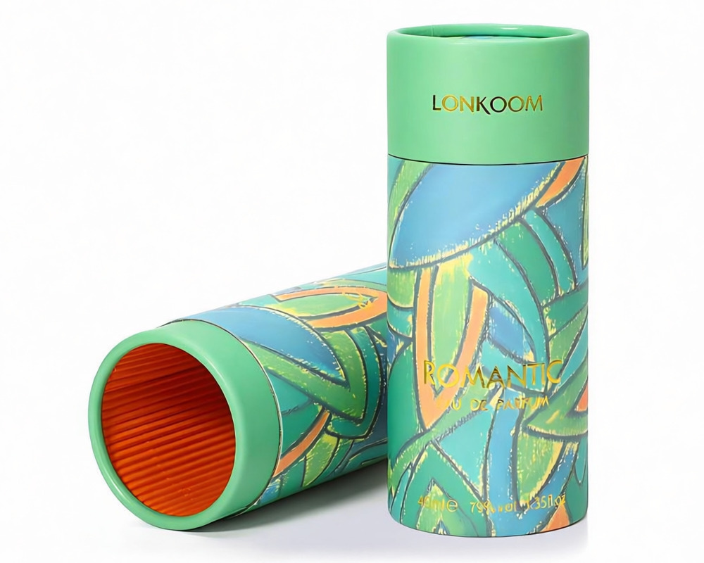 Skincare products with cylindrical paper tube packaging