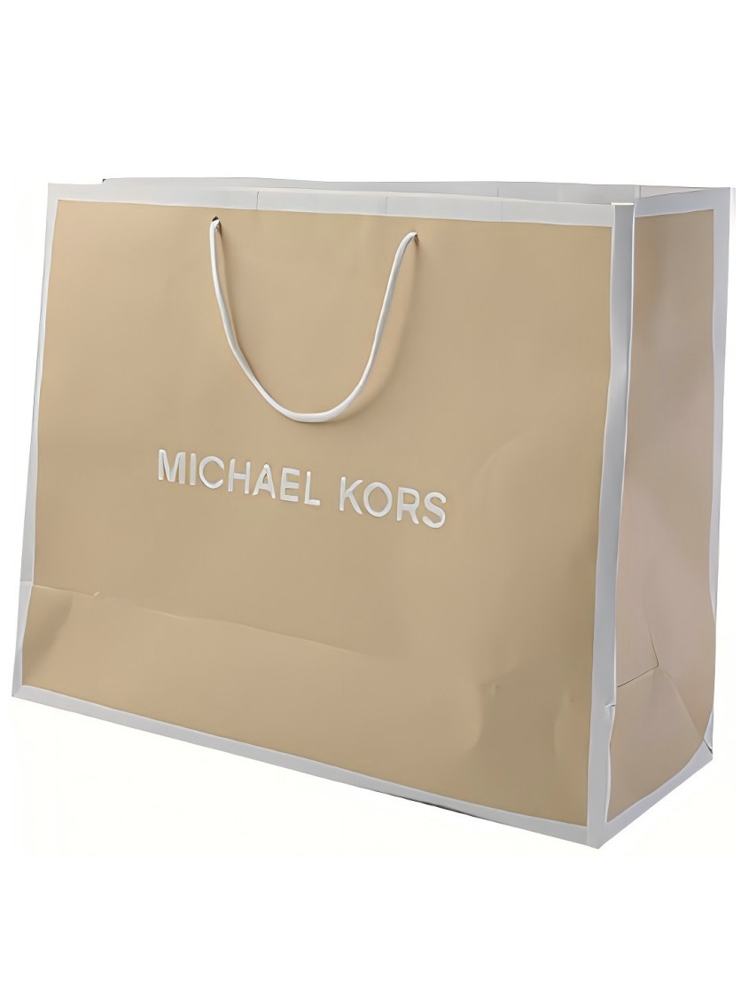 Minimalist kraft paper bag with die-cut handles