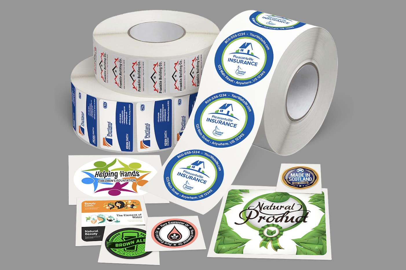 Hand applying eco-friendly sticker to tissue paper packaging