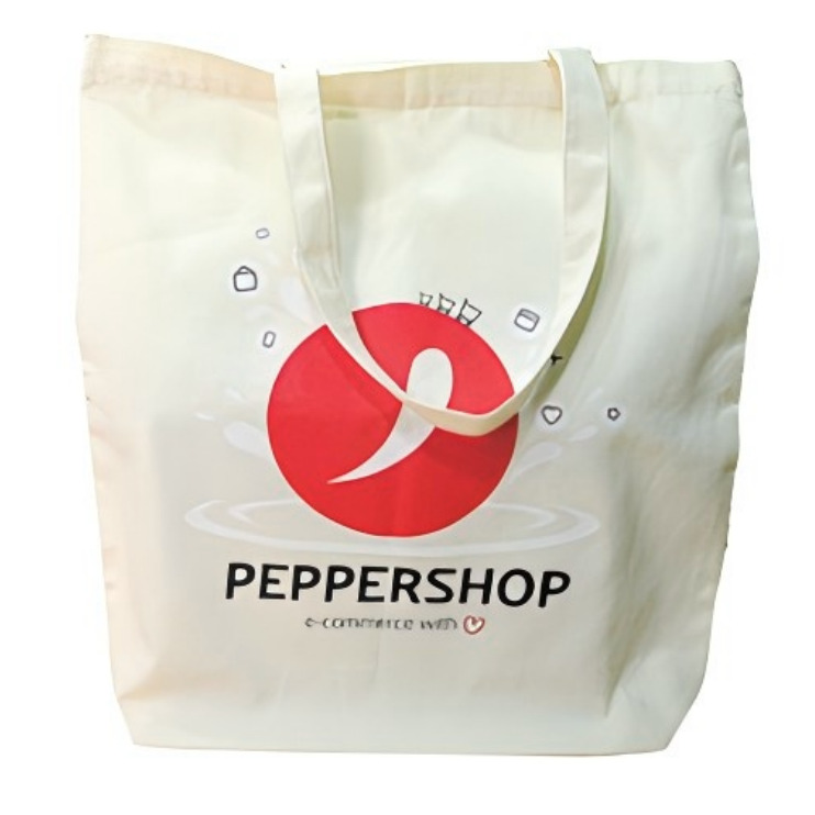 Canvas tote bag with embroidered logo